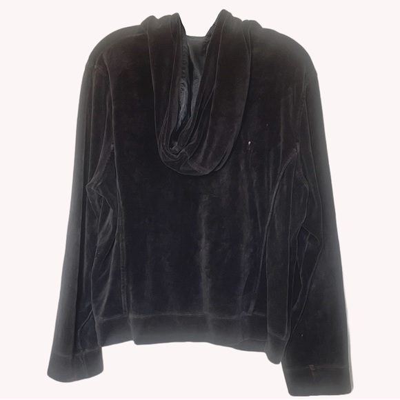 Covington brown Velour Full zip down sweater casual y2k button collar XL - Picture 2 of 11